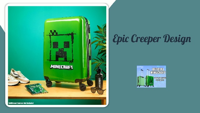 Amazon.com | Minecraft Suitcase for Kids Teens Creeper Hard Shell